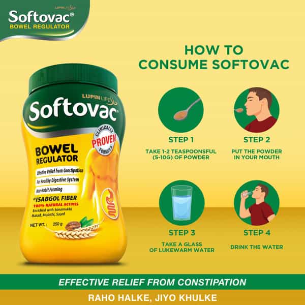 Softovac Bowel Regulator For Constipation Powder 250 Gm