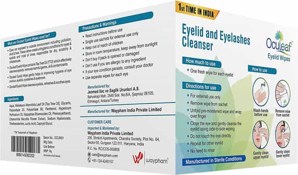 Oculeaf Eyelid Wipes Packet Of 24