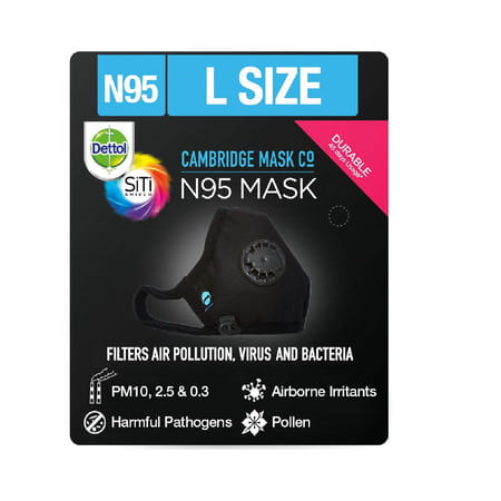 Dettol N95 Mask Anti Virus Reusable & Washable (Black Large)