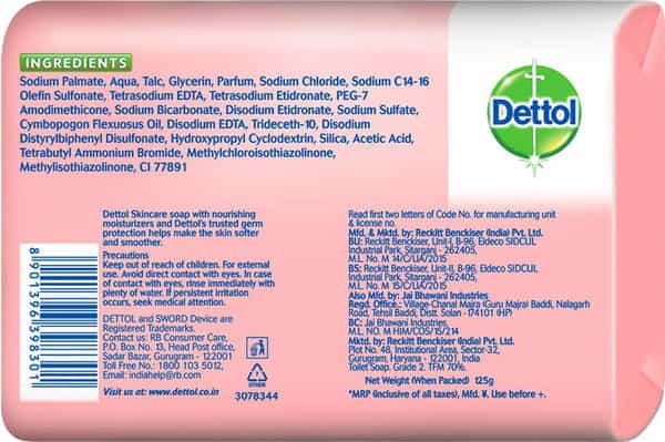 Dettol Skincare Germ Protection (Pack Of 4) Soap Box Of 125 G