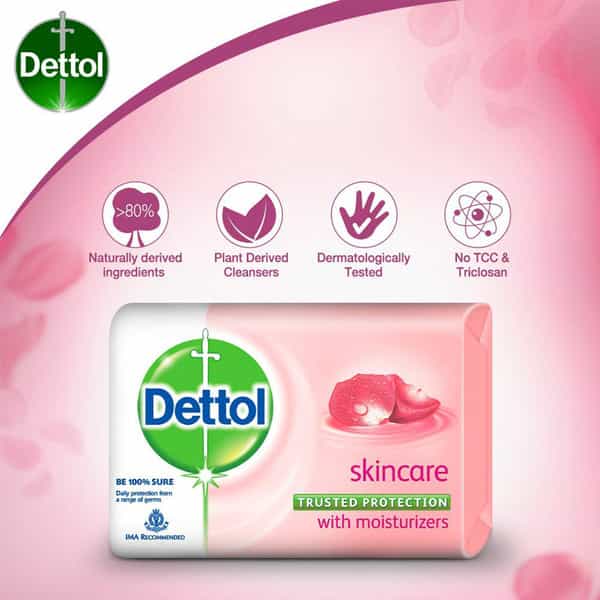 Dettol Skincare Germ Protection (Pack Of 4) Soap Box Of 125 G