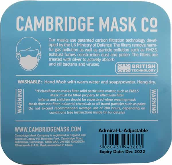 Dettol Cambridge Pro N99 Anti-Pollution Mask Admiral - Large