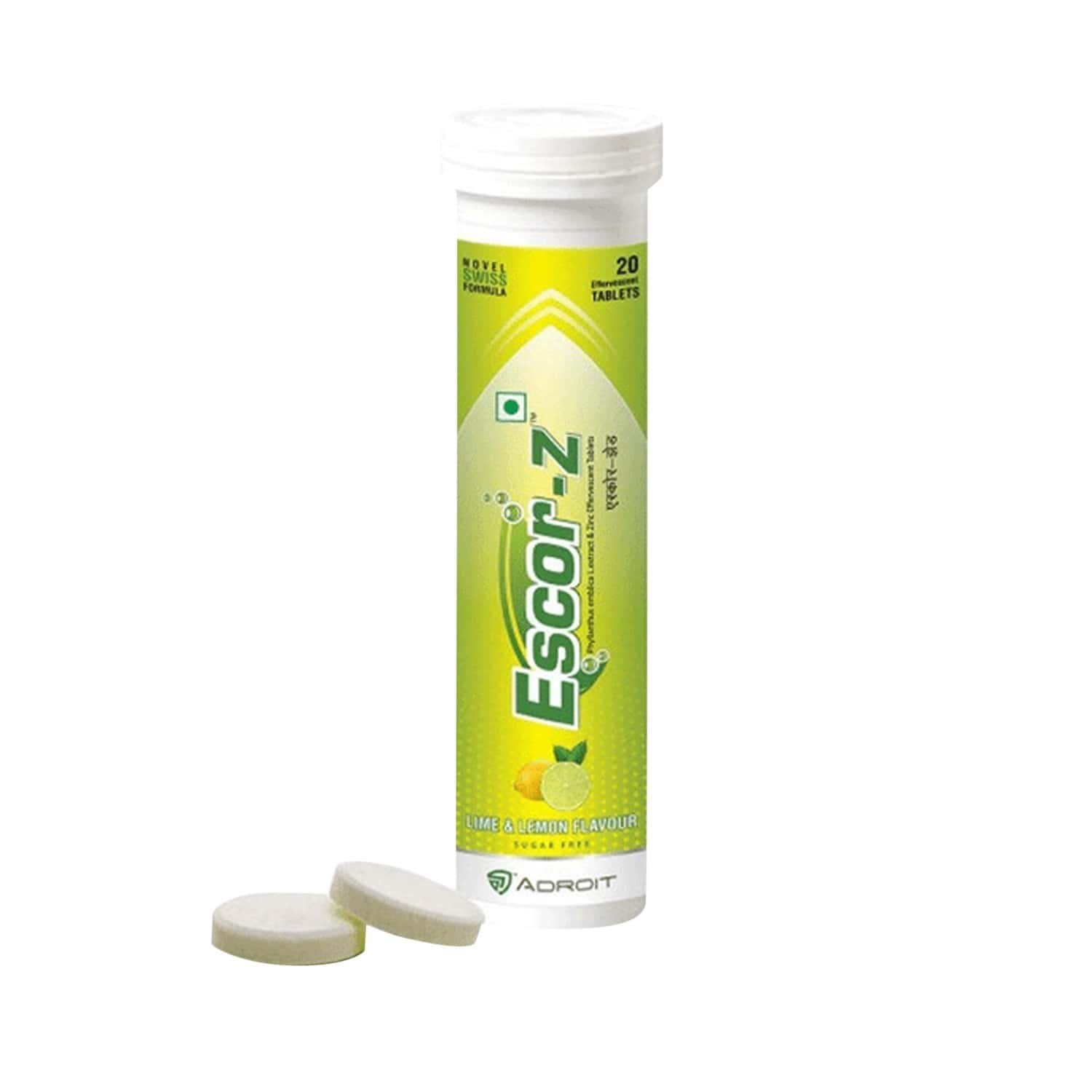 Buy ESCORZ EFFERVESCENT TABLETS LIME AND LEMON FLAVOR 20 TABLETS
