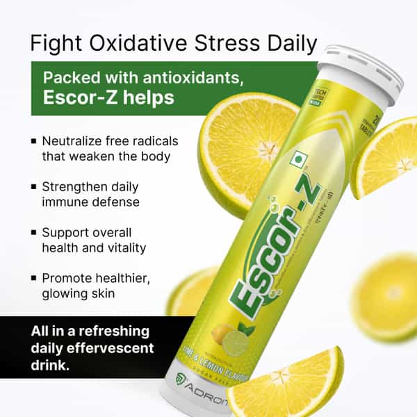 Escor-Z Effervescent Tablets Lime And Lemon Flavor - 20 Tablets