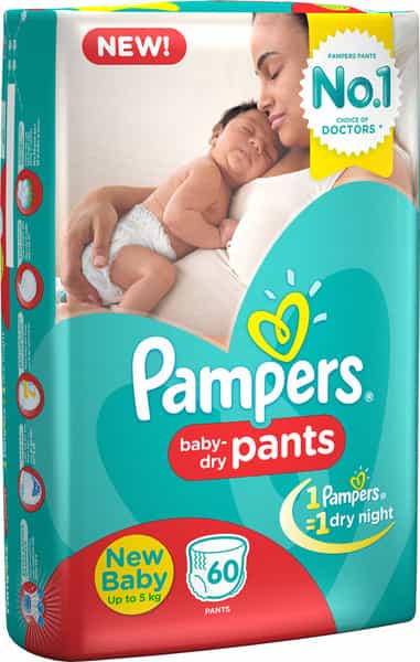 Pampers New Born Baby Pants Diaper - 60'S