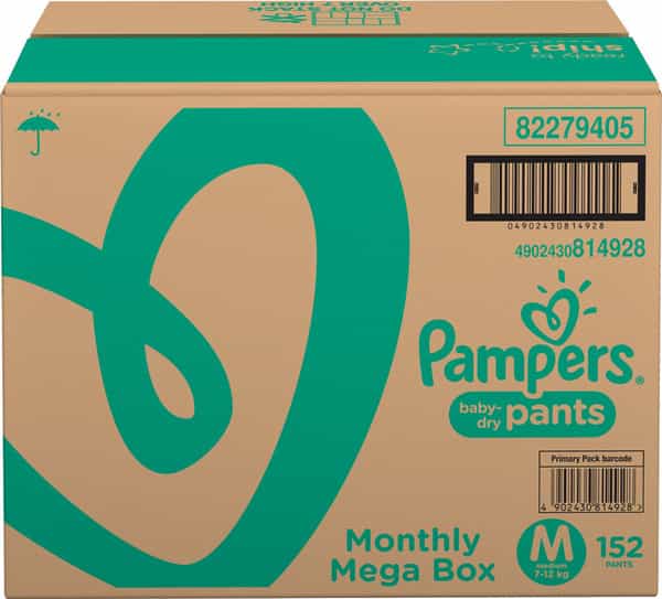 Pampers New Monthly Box Pack Diapers Pants Medium 152 Count