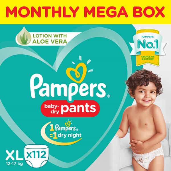Pampers New X-Large Size Diapers Pants 112 Count