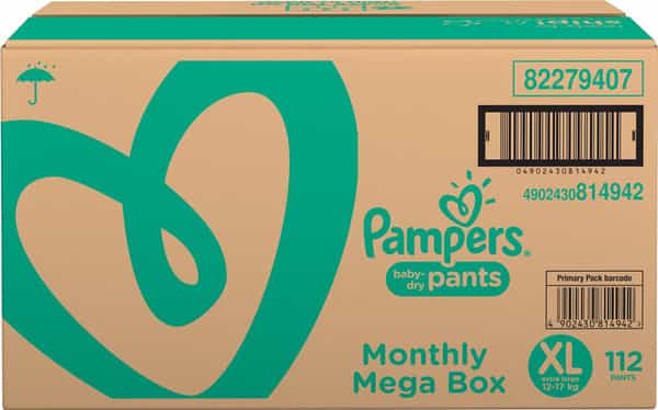 Pampers New X-Large Size Diapers Pants 112 Count