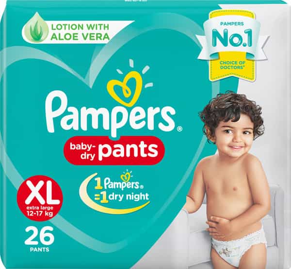 Pampers New X-Large Size Diapers Pants 26 Count
