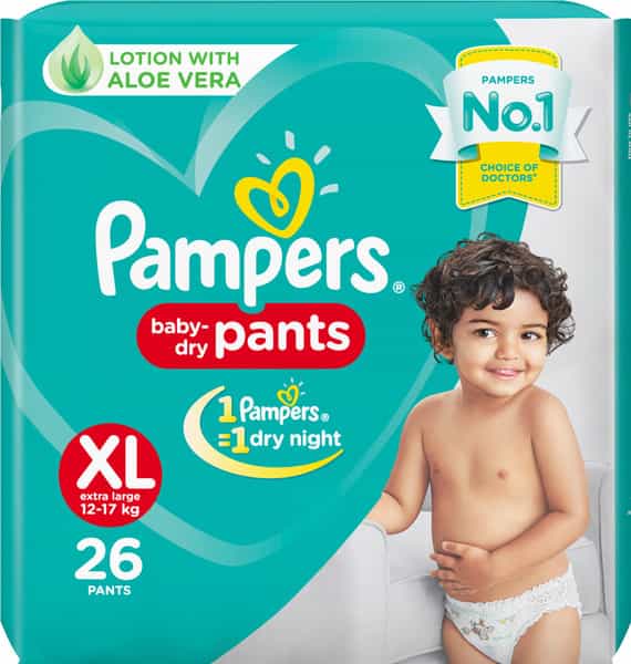 Pampers New X-Large Size Diapers Pants 26 Count