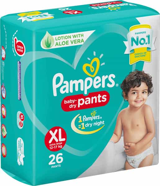 Pampers New X-Large Size Diapers Pants 26 Count
