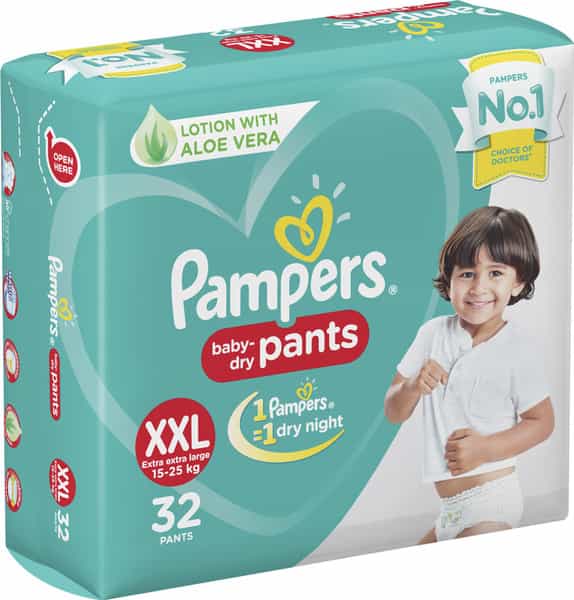 Pampers New Xx-Large Size Diapers Pants 32 Count