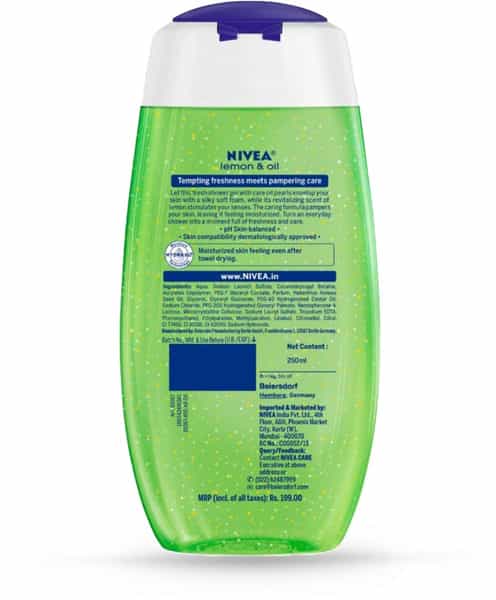 Nivea Bath Care Lemon And Oil Shower Gel Bottle Of 250 Ml