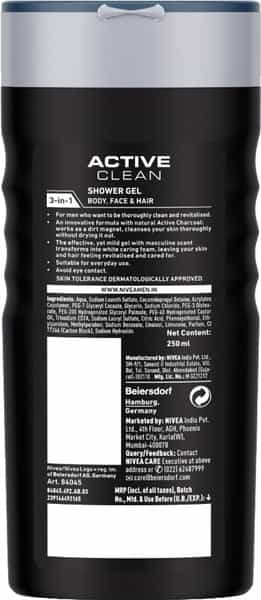 Nivea Men Active Clean Bodywash & Shower Gel 250 Ml