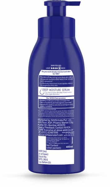 Nivea Body Milk Moisturizing Lotion Bottle Of 400 Ml