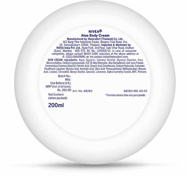 Nivea Aloe Hydration Skin Cream - 200 Ml