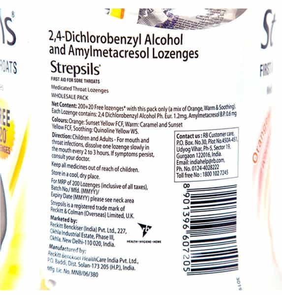 Strepsils Orange Warm Soothing Lozen 100'S