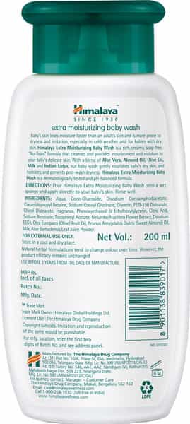 Himalaya Baby Extra Moisturizing Baby Wash Bottle Of 200 Ml