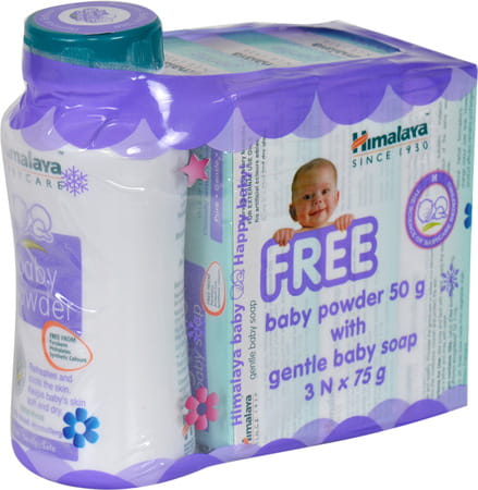 Himalaya Gentle Baby Soap (75*3+Baby Powder 50gm Free)