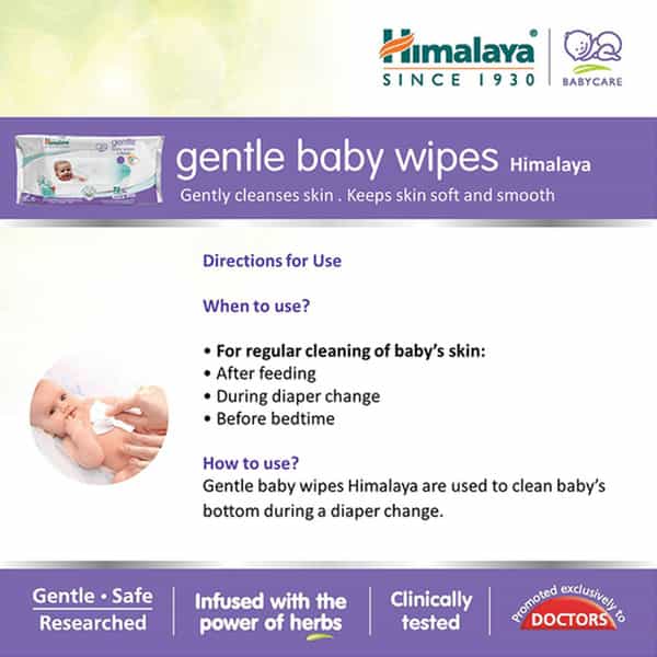 Himalaya Gentle Baby Wipes 72'S With 12'S (Free)