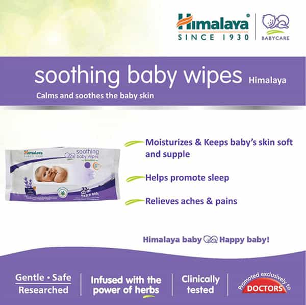 Himalaya Gentle Baby Wipes 72'S With 12'S (Free)