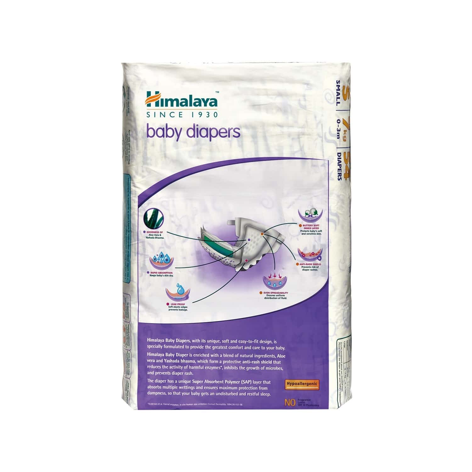 Buy HIMALAYA BABY DIAPERS SMALL 54 PCS Online & Get Upto 60 OFF at