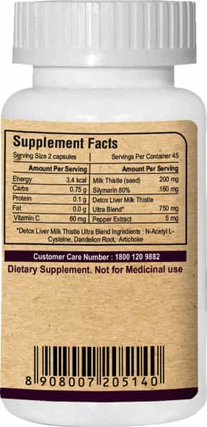 Pure Nutrition Detox Liver Milk Thistle Ultra (Glutathione Booster) - 90 Caps