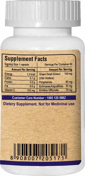 Pure Nutrition Grape Seed Ultra (Rich In Quercetin & Opc) - 60 Caps