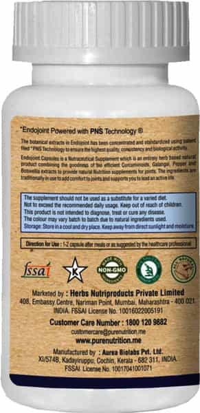 Pure Nutrition Endojoint (Provides Natural Nutrition For Joints Health) - 30 Capsules