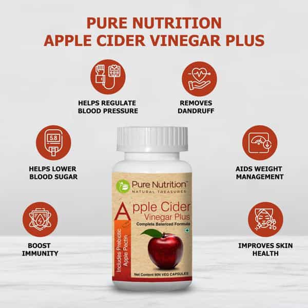 Pure Nutrition Apple Cider Vinegar Plus Weight Management Capsules Bottle Of 90