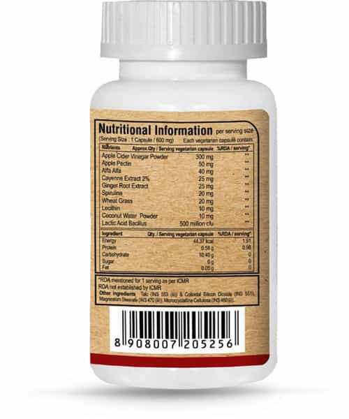 Pure Nutrition Apple Cider Vinegar Plus Weight Management Capsules Bottle Of 90