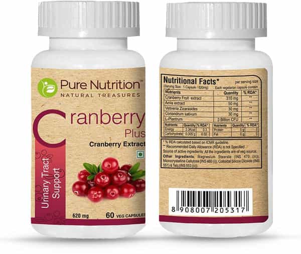 Pure Nutrition Cranberry Plus Urinary Tract Support Capsules Bottle Of 60
