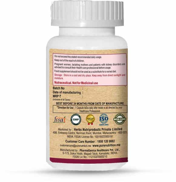 Pure Nutrition Cranberry Plus Urinary Tract Support Capsules Bottle Of 60