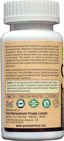 Pure Nutrition Selenium Max (Prevents Cellular Damage) - 30 Caps
