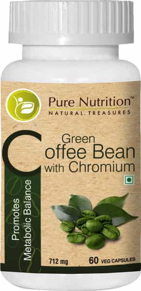 Pure Nutrition Green Coffee Bean With Chromium (Promotes Metabolic Balance) - 60 Caps
