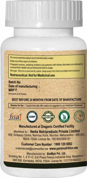 Pure Nutrition Green Coffee Bean With Chromium (Promotes Metabolic Balance) - 60 Caps