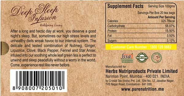 Pure Nutrition Deep Sleep Infusion Tea - 20 Tea Bags