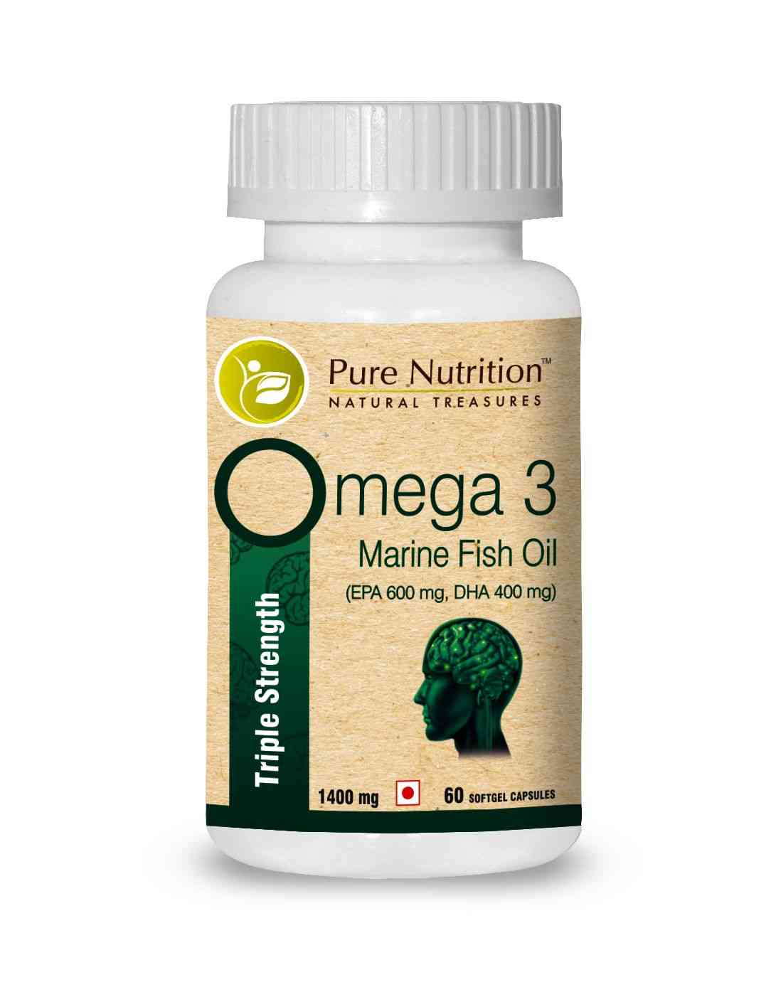 Buy Pure Nutrition Omega 3 Triple Strength Marine Fish Oil Capsules