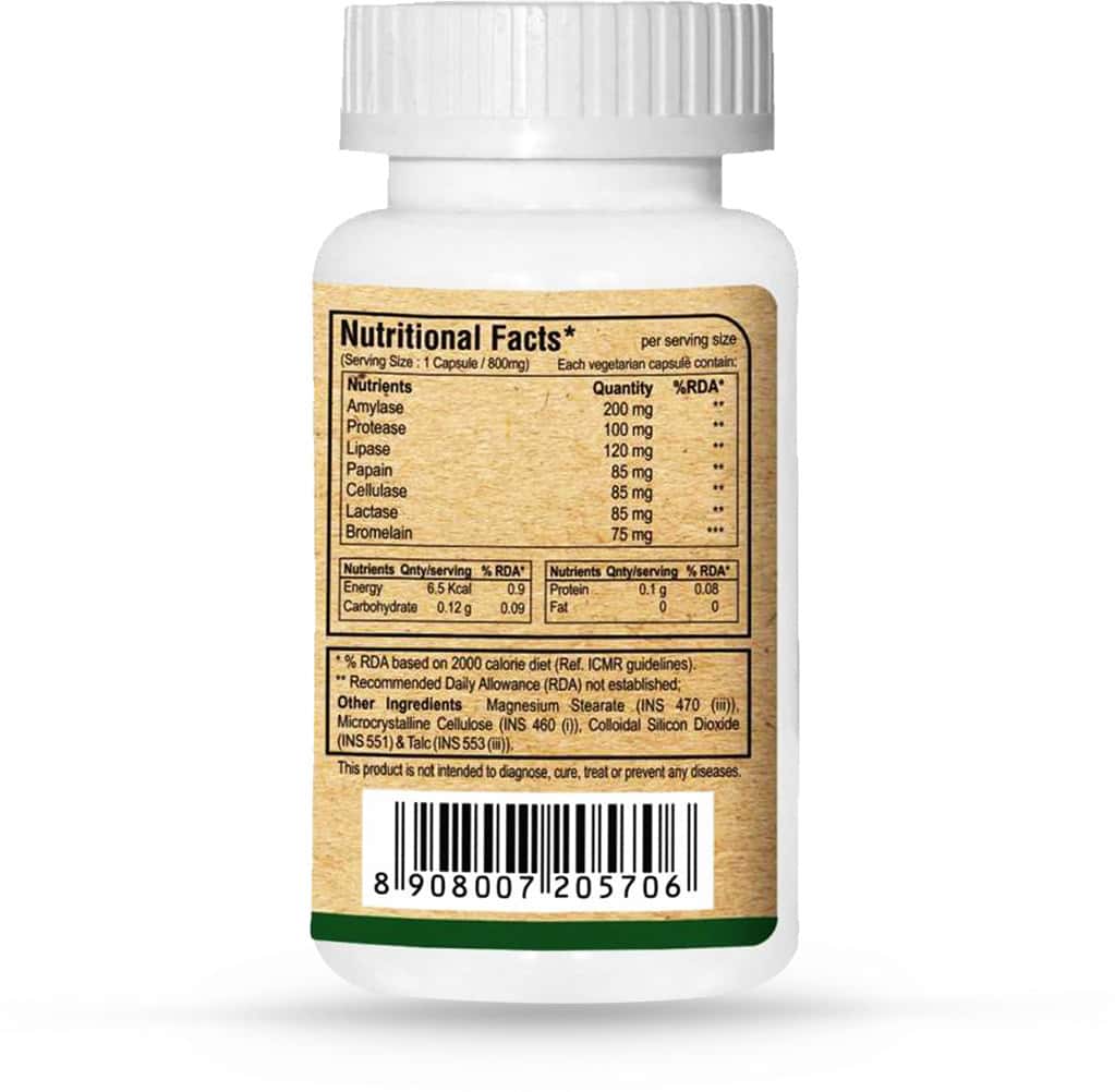 Buy PURE NUTRITION DIGESTIVE ENZYMES (MULTIENZYME BLEND) 60 CAPS