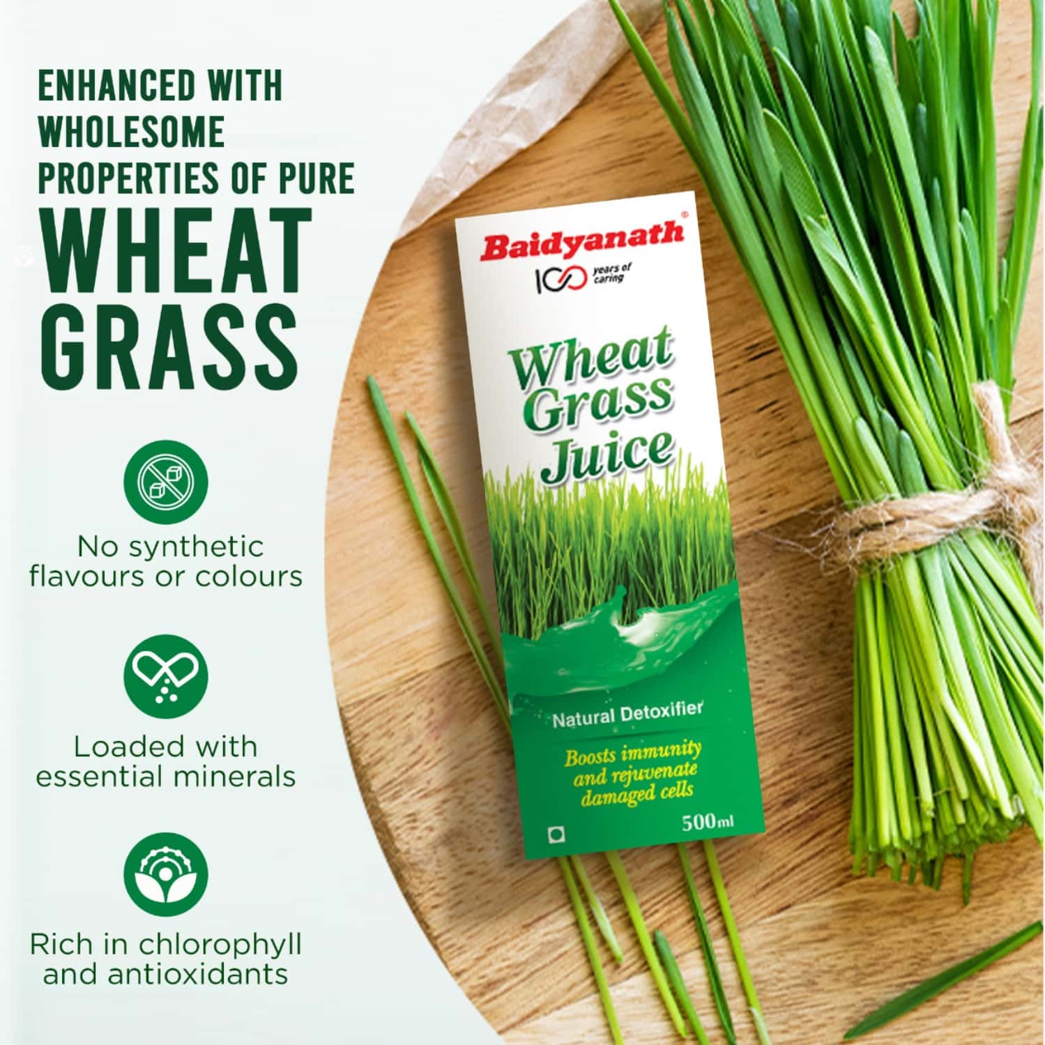 Buy BAIDYANATH WHEATGRASS JUICE NATURAL DETOXIFIER FOR HEALTHY LIVER