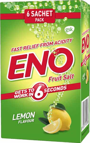 Eno | Fruit Salt | Lemon | Sachet 5 Gm | Pack Of 6