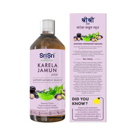 Sri Sri Tattva Karela Jamun Juice | Supports Metabolic Balance | Energy & Overall Wellness | 1 L
