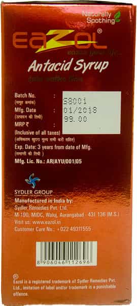 Eazol Antacid Syrup Bottle Of 200 Ml