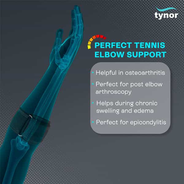 Tynor E-10 Tennis Elbow Support Black Medium