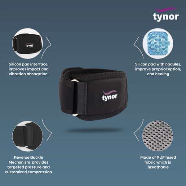 Tynor E-10 Tennis Elbow Support Black Large