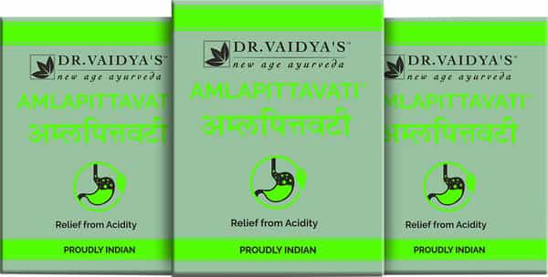 Dr. Vaidya's Amlapittavati | Ayurvedic Pills For Acidity | 24 Pills Each (Pack Of 3)