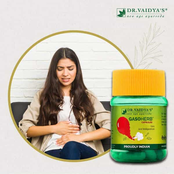 Dr. Vaidya's Gasoherb Capsules Ayurvedic Gas Relief Medicine - Pack Of Two ( 30 Capsules X 2 )