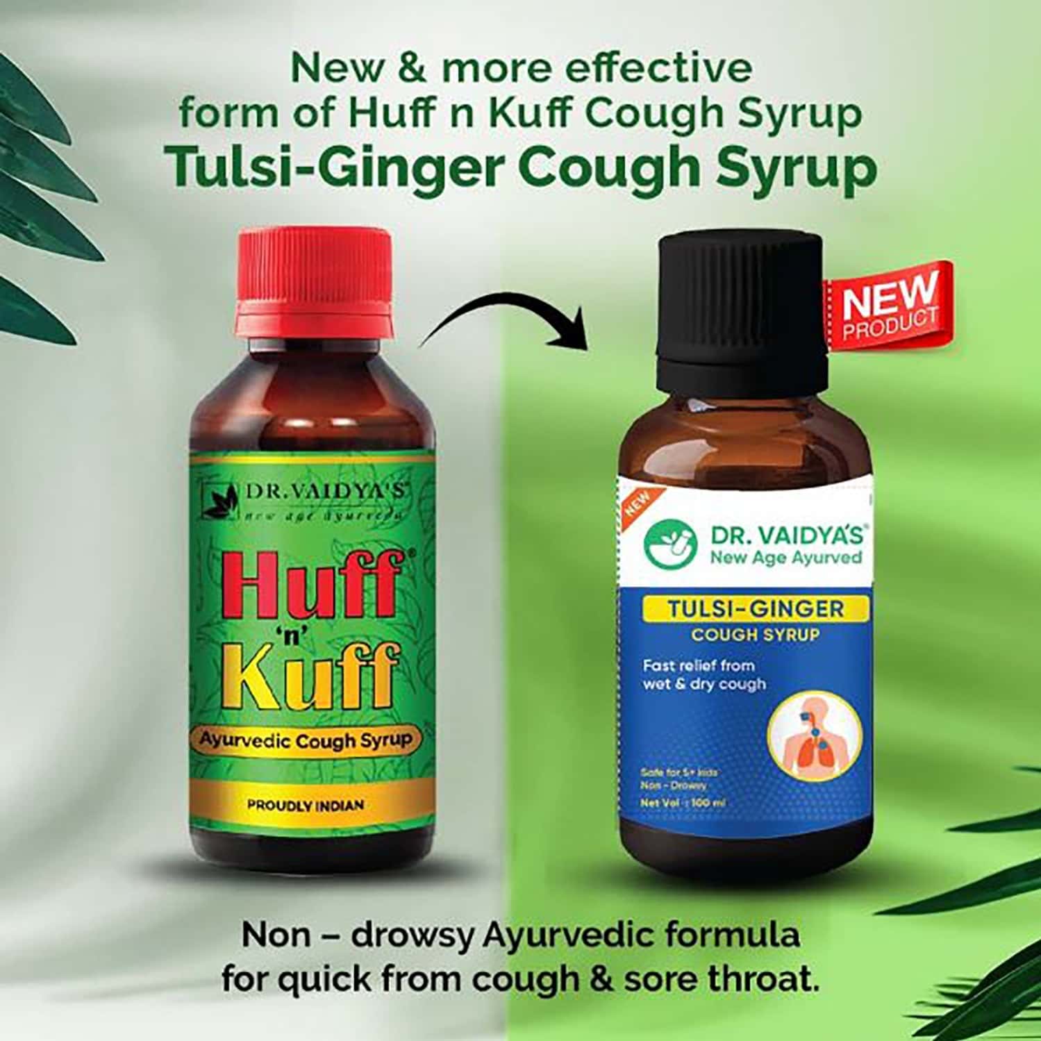 Buy DR. VAIDYA'S TULSI GINGER COUGH SYRUP AYURVEDIC SYRUP FOR COUGH AND