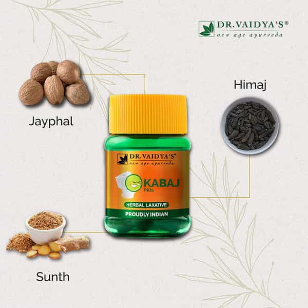 Dr. Vaidya's Kabaj Pills | Ayurvedic Laxatives For Constipation | 30 Pills Each (Pack Of 2)