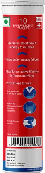 Fast&Up Activate-Preworkout Drink Caffeine Free-L Arginine L Carnitine-Orange 10 Effervescent Tabs